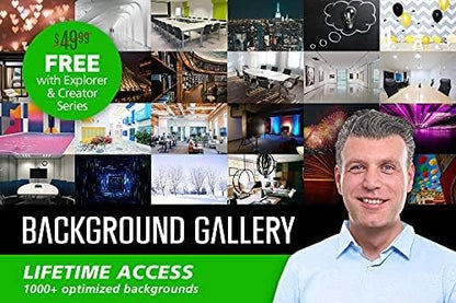 Valera 90in Green Screen Backdrop with Stand for Streaming, Ultra Portable 2 Min Setup, Portrait & Landscape, Tripod & Wall Mount, for Tiktok Zoom Video Meetings & More, +1k Free Backgrounds Included