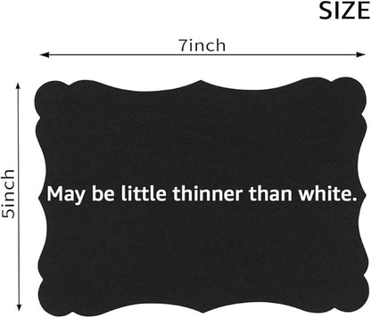 50 Pack Blank Kraft Cards Cardstock Thick Paper Brown Greeting Cards for DIY Gift Card Menus, Baby Shower and Wedding Invitations (Black, 5x7IN)