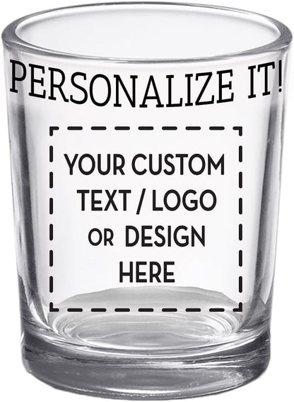Custom Image Shot Glass 2.5oz, Personalized with Your Logo, Company Design, Picture, Text, Monogram, Customized Photo Printed Unique Gift For Coworkers