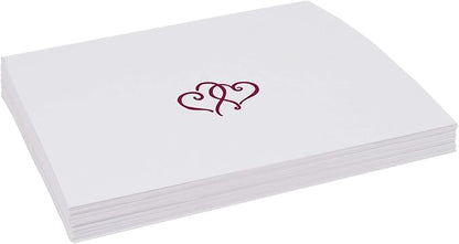 Linked Hearts Place Cards, Burgundy (Choose Color), Set of 150, Pre-cut and Scored - Wedding, Party, Dinner, and Special Events - Made in the USA