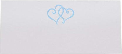 Linked Hearts Place Cards, Light Blue (Choose Color), Set of 60, Pre-cut and Scored - Wedding, Party, Dinner, and Special Events - Made in the USA