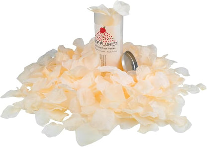 CODE FLORIST 1100 PCS Champagne Silk Rose Petals for Valentine's Day,Romantic Night,Wedding,Proposal Anniversary Flower Decorations(Separated,Scented)