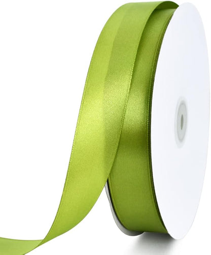 TONIFUL 1 Inch x 100yds Sage Olive Green Satin Ribbon, Thin Solid Color Satin Ribbon for Gift Wrapping, Crafts, Hair Bows Making, Wedding Party Decoration, Invitation Cards, Floral Bouquets