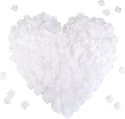 CODE FLORIST 1100 PCS White Silk Rose Petals for Valentine's Day,Romantic Night,Wedding,Proposal Anniversary Flower Decorations(Separated,Scented)