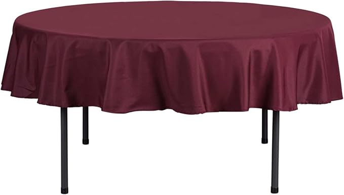 Efavormart Round Tablecloth, 90 Inch Stain & Wrinkle Resistant Washable Table Cloth, Decorative Polyester Fabric Table Cover for Banquet, Wedding, Dining- Burgundy