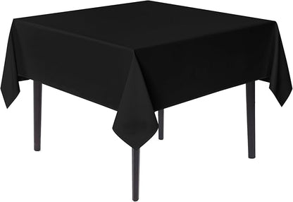 sancua Black Square Tablecloths 54x54 Inch - Fabric Table Cloth for Square or Round Tables, Washable Polyester Table Cover for Dinner, Holiday Party, Decorative Display Tables