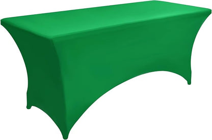 2-Pack 4ft Spandex Table Covers for Rectangular Folding Tables - Wrinkle Resistant Stretch Tight Table Cloths - Ultimate Fitted Table Protector for Parties, Banquet, and Wedding