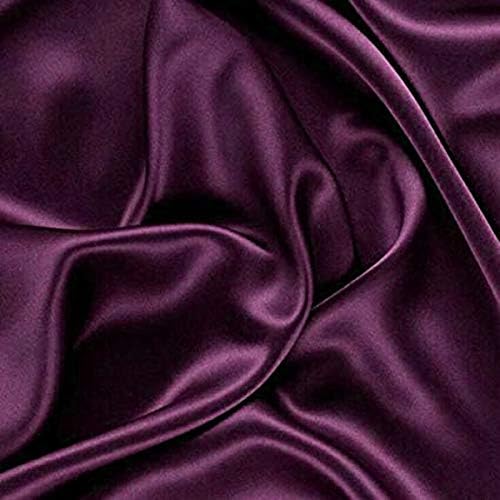 MDS Pack of 75 PCS Satin Chair Sashes Charmeuse Sateen Dining Chair Bows Ribbon Ties Back Sash for Wedding Party Birthday Home Hotel Restaurant Banquet Decoration (7 x 108 Inch, Eggplant)