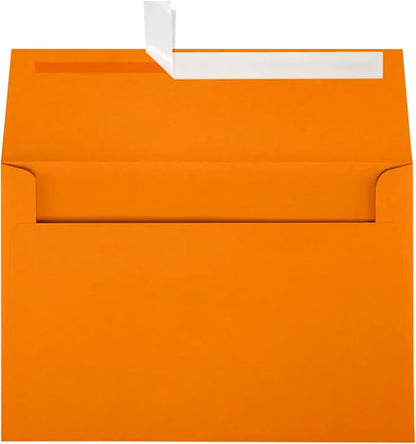 LUXPaper A10 Invitation Envelopes | Peel & Press | 6" x 9 1/2" | Mandarin Orange | 80lb. Text | 50 Qty