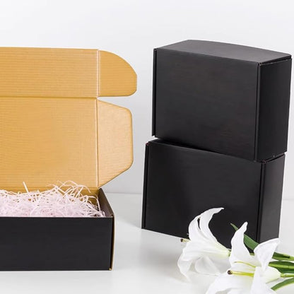 24 Pack 9x8x2 Inches Black Shipping Boxes，3 Layers Corrugated Cardboard Box, Black Mailer Boxes for Packaging Small Business Mailing Gifts Giving Products Wrap Boxes (9''x8''x2'')