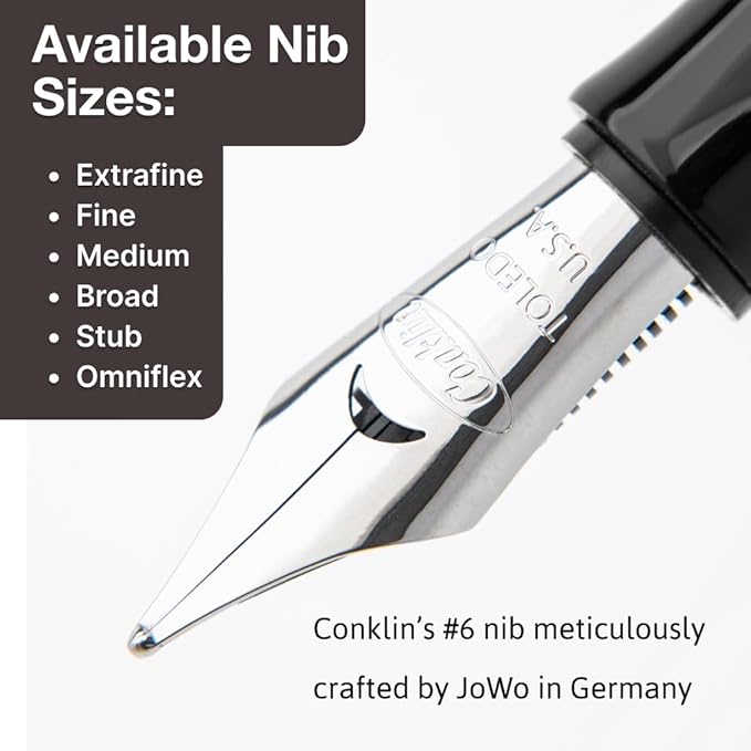 Conklin Duragraph Fountain Pen Orange Nights - Broad Nib, Elegant Writing Instrument with Bold Orange Finish