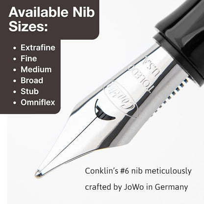 Conklin Duragraph Fountain Pen Ice Blue - Broad Nib, Elegant Writing Instrument with Cool Blue Finish
