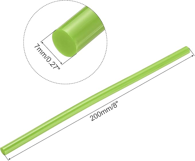 uxcell 20pcs Hot Glue Sticks for Glue Gun 7mm/0.28-inch x 8-inch Mini Hot Melt Adhesive Glue Stick Light Green