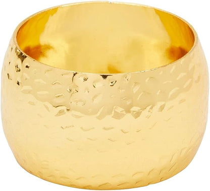 Farmlyn Creek Gold Napkin Ring Set of 12 for Weddings & Events - 1.8 x 1.8 in Zinc Metal Round - Reusable Zinc Design