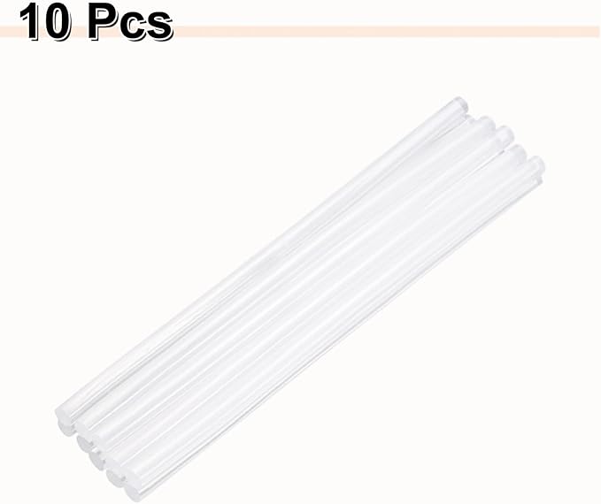 HARFINGTON 10pcs Hot Glue Sticks 0.28" Dia x 7.87" Long EVA Mini Hot Melt Adhesive Glue Stick for Hot Melt Gun Wood Plastic Glass Flowers Fabrics Foam, Clear