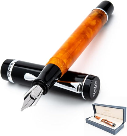 Conklin Duragraph Fountain Pen Orange Nights - Broad Nib, Elegant Writing Instrument with Bold Orange Finish