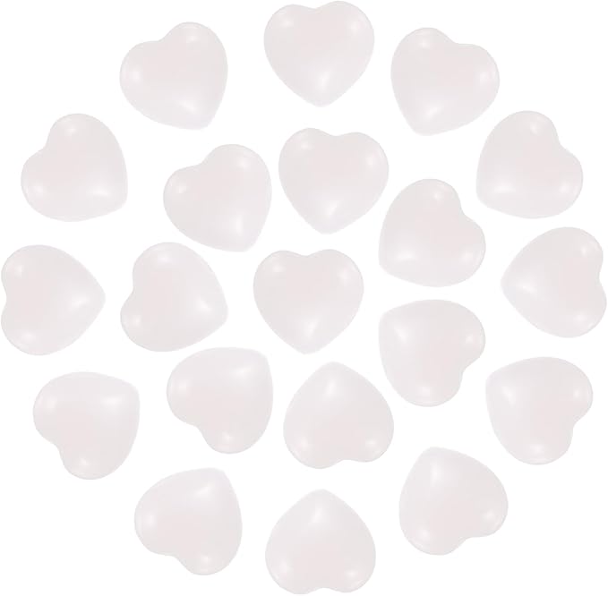 PATIKIL 20 Pcs Natural Heart Shaped Crystal Stone, 0.6 Inch Mini Polished Love Gemstone Crystal, Pocket Rock Engraved Worry Stones for Women Gifts Meditation, Pink