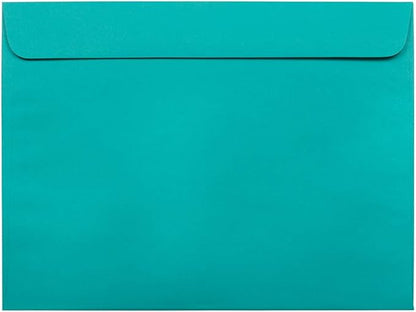 JAM PAPER 9 x 12 Booklet Colored Envelopes - Sea Blue Recycled - 25/Pack