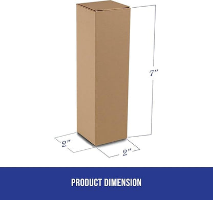 MT Products Tuck Top Kraft Paperboard Gift Box 2" x 2" x 7" - Gift Boxes with Lids - Pack of 500
