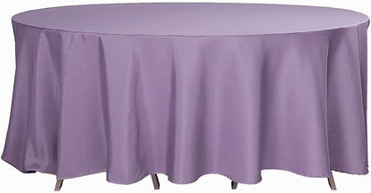 Efavormart Round Tablecloth, 120 Inch Stain & Wrinkle Resistant Washable Table Cloth, Decorative Polyester Fabric Table Cover for Banquet, Wedding, Dining - Violet Amethyst