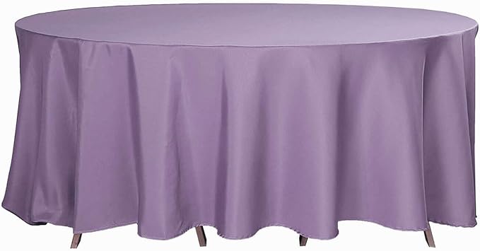 Efavormart Round Tablecloth, 120 Inch Stain & Wrinkle Resistant Washable Table Cloth, Decorative Polyester Fabric Table Cover for Banquet, Wedding, Dining - Violet Amethyst