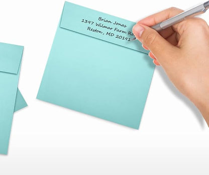 LUXPaper Square Invitation Envelopes | Peel & Press | 5 1/4" x 5 1/4" | Seafoam Blue | 80lb. Text | 50 Qty