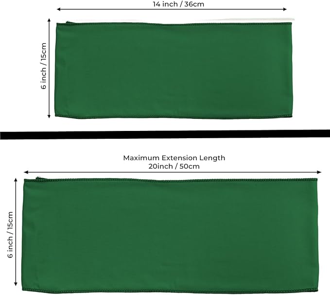 MDS Pack of 150 Spandex Chair Sashes Bows Elastic Stretch Dining Chair Bands Ties Without Slider Buckle Universal fits for Wedding Baby Shower Birthday Party Banquet Event Decoration - Green