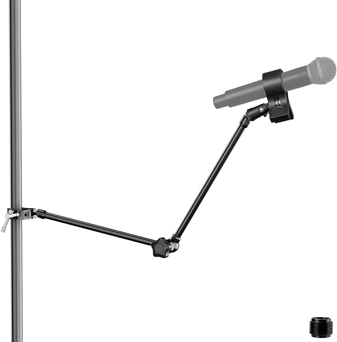 Microphone Stand Holder,21.5" Long Flexible Adjustable Magic Arm Super Crab Clamp Mic Clip 3/8"-16 to 5/8"-27 Adapter Mount,Compatible with Shure/Fifine /AT2020 /Pyle/Blue Snowball/Razer