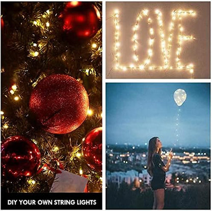 Photo Clip String Light - 33Ft 100LED Fairy Lights with Clips for Pictures With Timer, Photo Light with 50 Clear Clips for Bedroom Christmas Wedding Décor