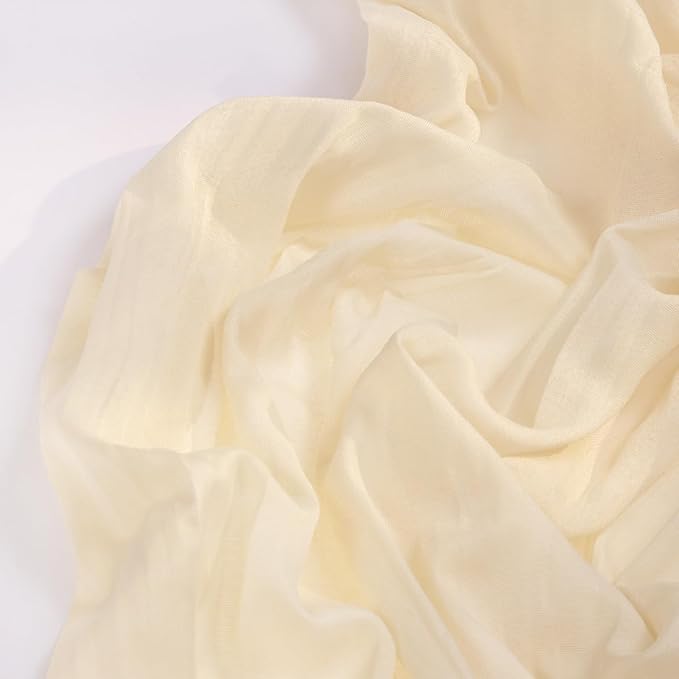 Beige Cheesecloth Table Runner 12 Pack Fall Table Runners 120 Inches Boho Gauze Cream Cheese Cloth Fall Table Decorations for Thanksgiving Wedding Bridal Baby Shower Garden Party Decor