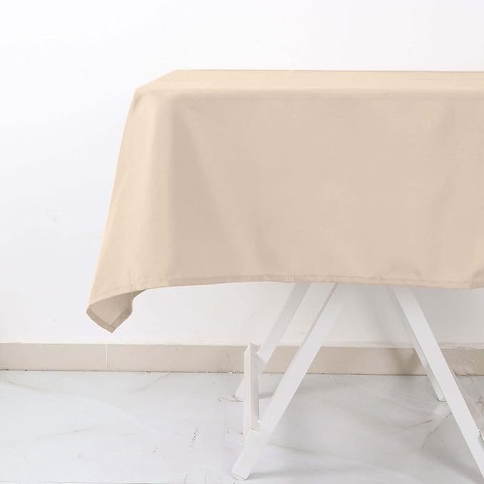 Efavormart 54x54 Nude Wholesale Linens Seamless Polyester Square Linen Tablecloth for Wedding Banquet Party Restaurant
