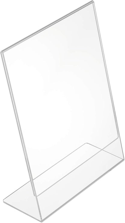 NIUBEE 6Pack Slant Back Acrylic Sign Holder 5x7 inches, Clear Vertical Picture Frames Frames, Desktop Flyer Holder Document Holder Paper Display Stand