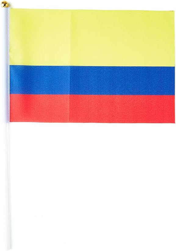 Colombia Flag Colombian Flag, Small Mini Handheld Colombia Flags on Stick, Ideal for Party Parades Sports Events Patriotic Festival Decorations