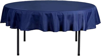 Efavormart Round Tablecloth, 70 Inch Stain & Wrinkle Resistant Washable Table Cloth, Decorative Polyester Fabric Table Cover for Banquet, Wedding, Dining- Navy Blue