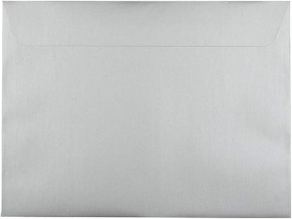 JAM PAPER 9 x 12 Open End Catalog Metallic Envelopes - Silver Stardream - 25/Pack
