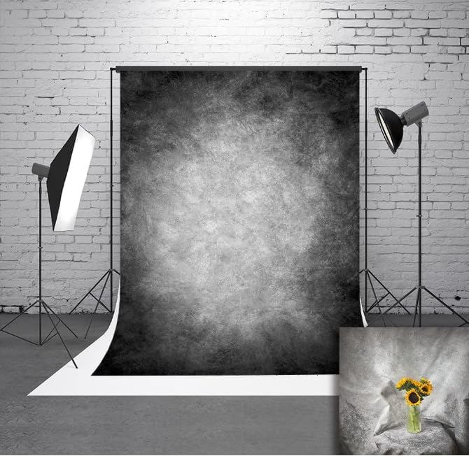 8x10ft Abstract Black Gray Portrait Photography Backdrops Photo Studio Prop Background for Children Adult