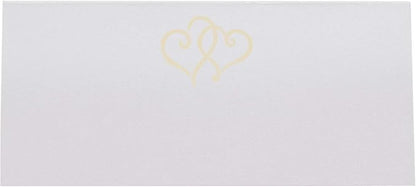 Linked Hearts Place Cards, Ivory (Choose Color), Set of 25, Pre-cut and Scored - Wedding, Party, Dinner, and Special Events - Made in the USA