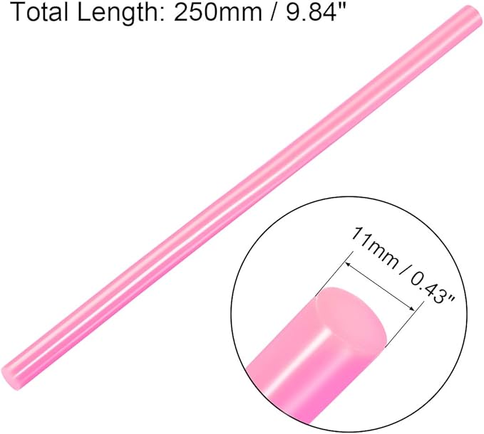 uxcell 20pcs Hot Glue Sticks for Glue Gun 7/16-inch x 10-inch Mini Hot Melt Adhesive Glue Stick Pink