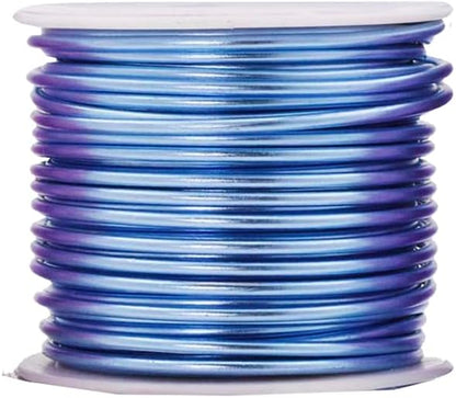 Mandala Crafts 12 Gauge Anodized Aluminum Craft Wire for Jewelry Making - 276 FT Colored Flexible Silver Lavender Purple Pink Ice Blue Turquoise Wire - Bendable for Bonsai Armature Crafting Sculpting