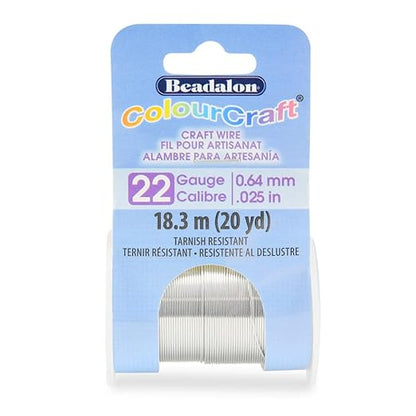 Beadalon ColourCraft Wire, 22 Gauge, Silver Color, 20 yd Spool