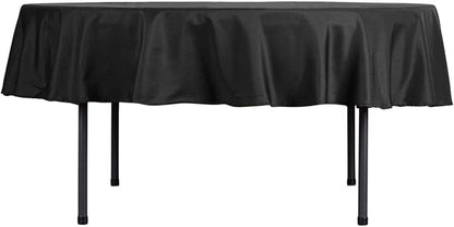 Efavormart Round Tablecloth, 90 Inch Stain & Wrinkle Resistant Washable Table Cloth, Decorative Polyester Fabric Table Cover for Banquet, Wedding, Dining- Black