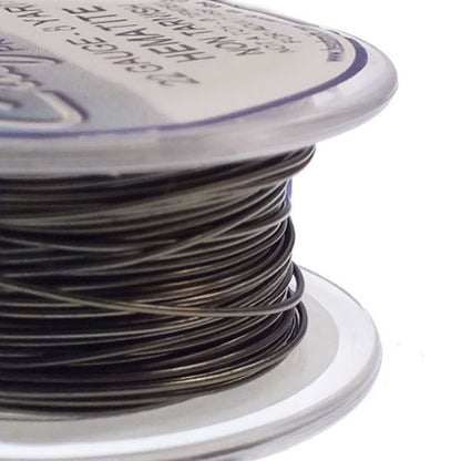 The Beadsmith Wire Elements Craft Wire – Tarnish Resistant, Soft Temper, Round, Hematite Color – 0.64mm, 22 Gauge, 8 Yard Spool – Jewelry Making, Wire Wrapping, Floral, & Other DIY Crafts