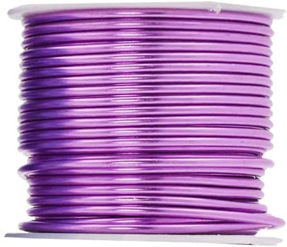 Mandala Crafts 12 Gauge Anodized Aluminum Craft Wire for Jewelry Making - 276 FT Colored Flexible Silver Lavender Purple Pink Ice Blue Turquoise Wire - Bendable for Bonsai Armature Crafting Sculpting