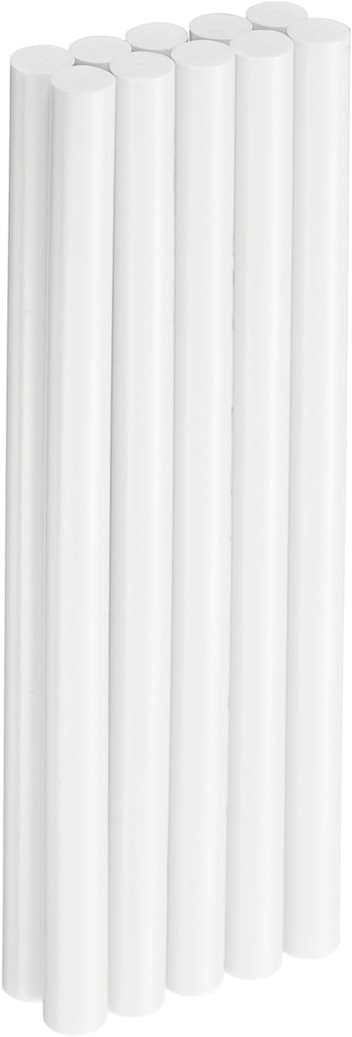 HARFINGTON 10pcs Hot Glue Sticks 0.43" Dia x 7.87" Long EVA Mini Hot Melt Adhesive Glue Stick for Hot Melt Gun Wood Plastic Glass Flowers Fabrics Foam, White