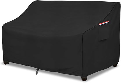 okcool Heavy Duty Patio Sofa Cover, 100% Waterproof 3-Seater Outdoor Sofa Cover Fits up to 85W x 38D x 35H Inches, Lawn Patio Furniture Covers,Black
