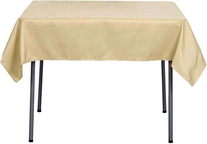 Efavormart 54x54 Champagne Wholesale Linens Seamless Polyester Square Linen Tablecloth for Wedding Banquet Party Restaurant