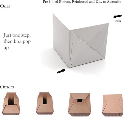 Oletx 25 Pcs White Paper Gift Boxes, Small Candy Boxes Bulk, 4x4x4 inch Gift Box with Lids, Goodie Treat Boxes for Party Favors, Birthday Gifts, Wedding Gifts