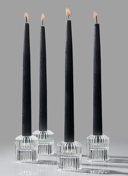 Serene Spaces Living Set of 4 Clear Ribbed Glass Votive Holders, Perfect for Weddings and Home Décor, Measures 2.25" Tall and 2" Diameter