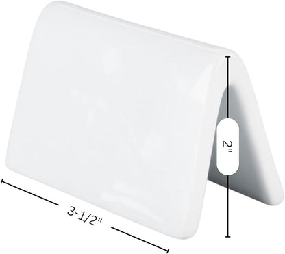 Double Sided Ceramic Dry Erase Table Tent Sign White - 3-1/2"x2" - Reusable Tabletop Setting. Great for Wedding, Birthday, Picnic, Banquet, Buffet, Bakery, Party, Events, Message Board - 12 PK