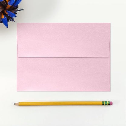 LUXPaper A7 Invitation Envelopes | Peel & Press | 5 1/4" x 7 1/4" | Rose Quartz Metallic | 80lb. Text | 500 Qty